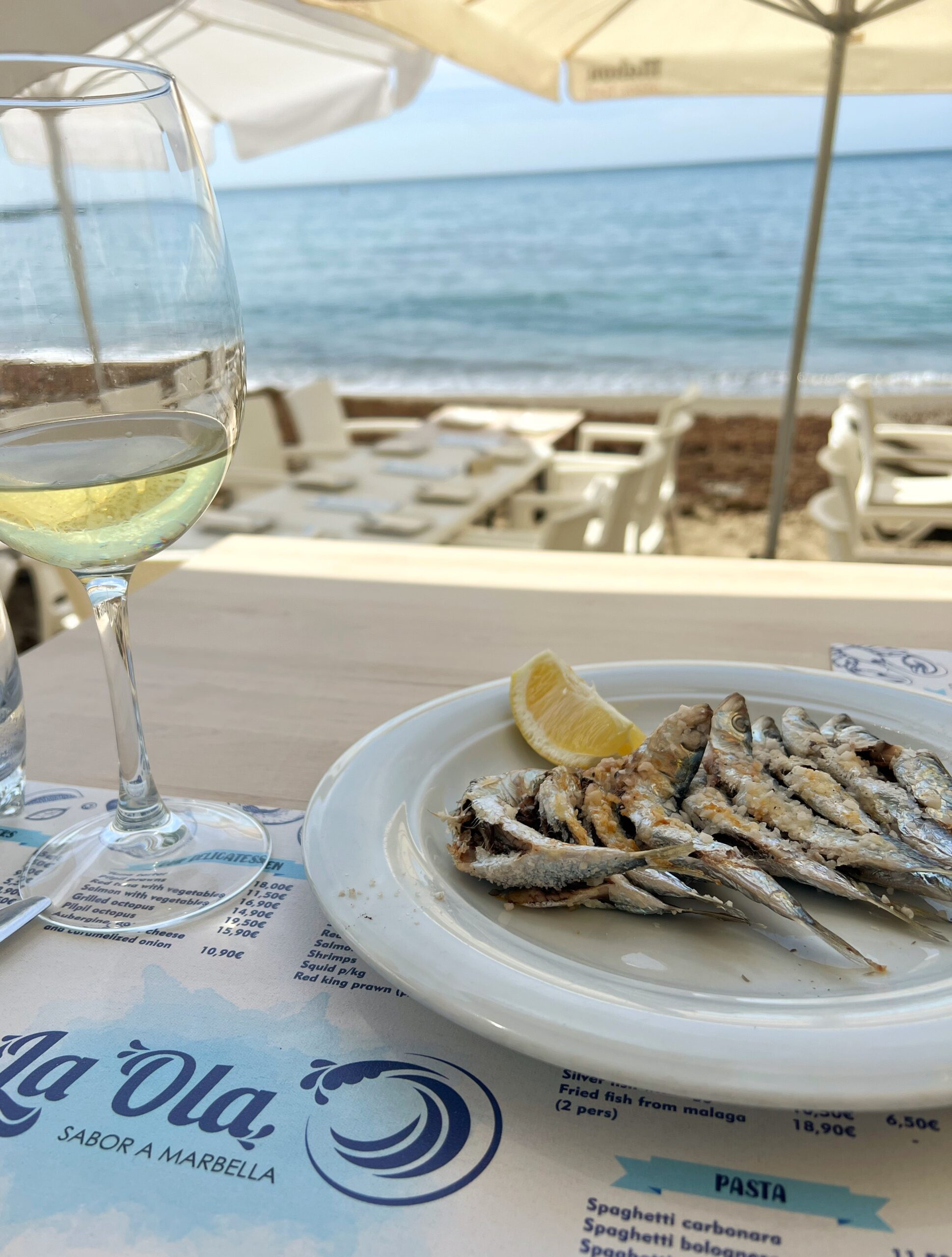 Fresh sardines on the beach Marbella, Spain